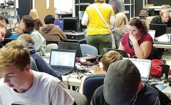 People at computers