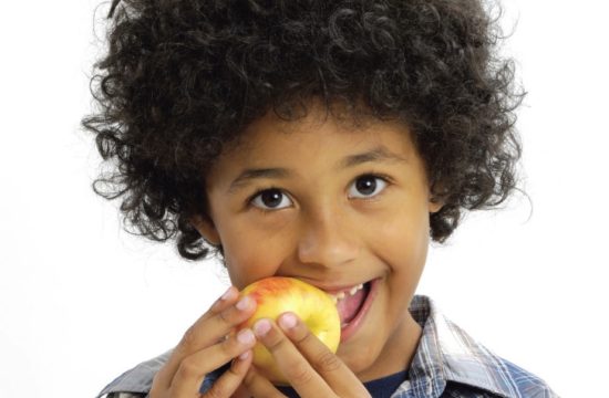 A child eating an apple