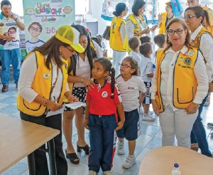 Lions volunteers working with children